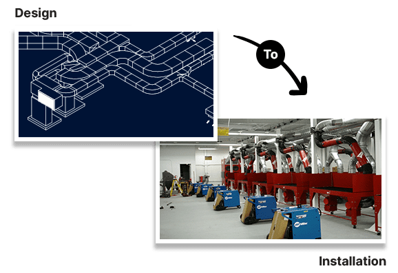 Industrial utilities under the ceiling. Ventilation, air conditioning, lighting and fire fighting